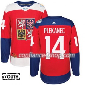 Adidas Maillot de Hockey République tchèque Tomas Plekanec 14 Coupe du monde de hockey sur glace 2016 Rouge - Enfant